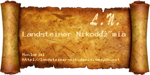 Landsteiner Nikodémia névjegykártya